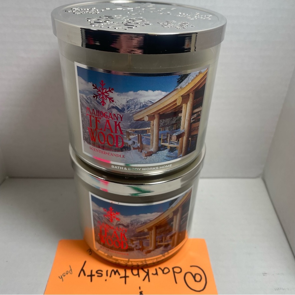 BNWT 1 Bath & Body Works Mahogany Teakwood 14.5 oz 3 wick Candle Great Add on!